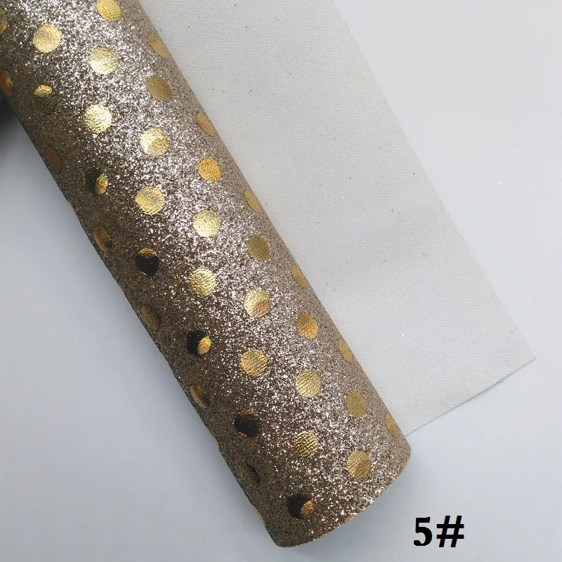 5 Glitterwishcome 21X29 см A4 размер винил для бантов Печатный горошек блестящая кожа ткань искусственная кожа листы для бантов, GM337A - Цвет: 5