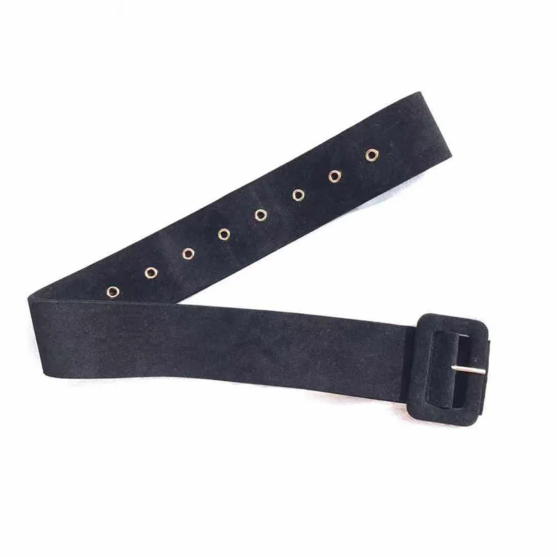 

Luxury Women's Belt Soft Deerskin Velvet Waistband Women Square Buckle Fashion Harajuku Female Cinturon Wide Girdle For Dress