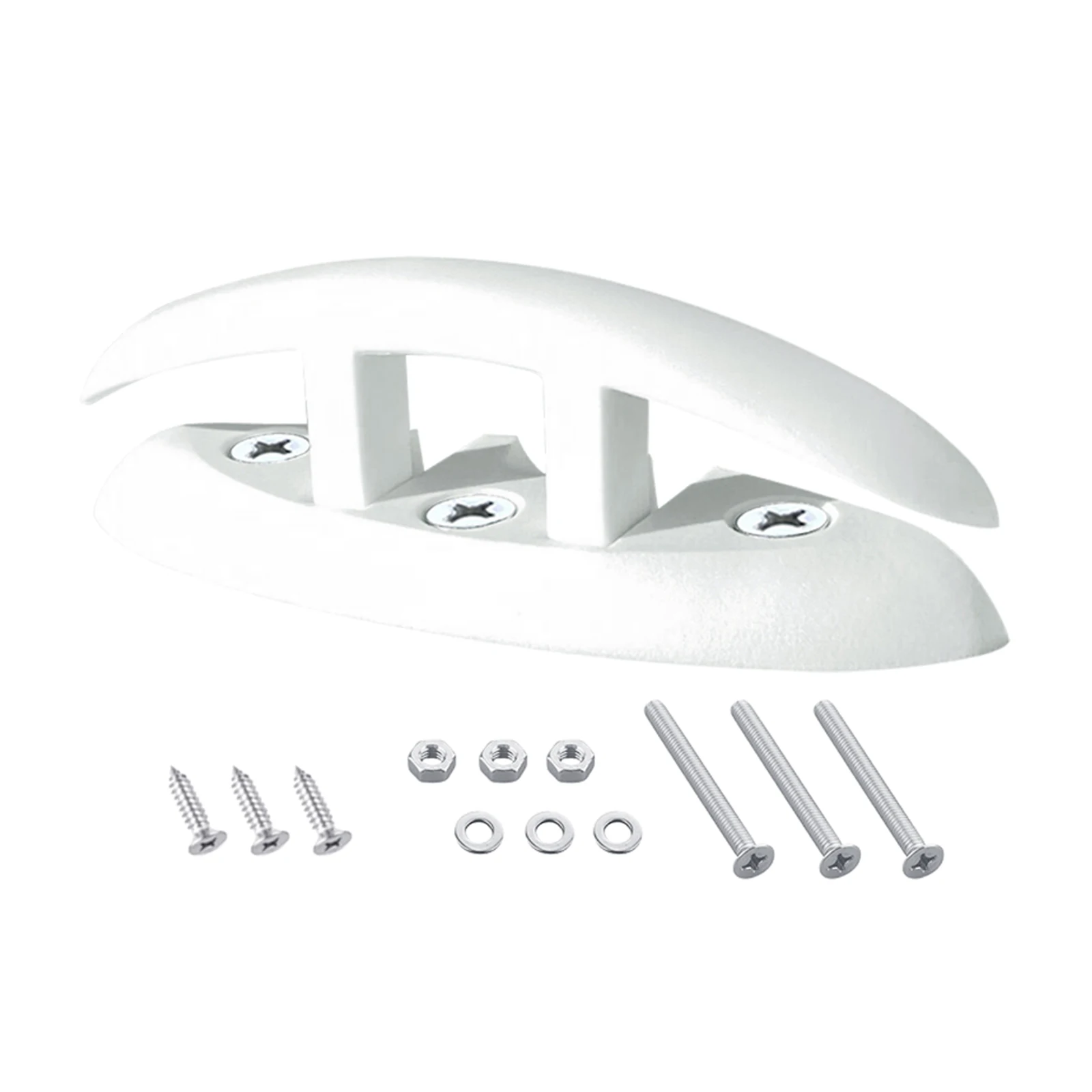 

130mm Sailboats Boat Flip Up Foldable Cleat Fittings High Polished White