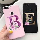 Чехол для Huawei Honor 7C, симпатичный цветочный Золотой инициальный алфавит с буквами, мягкий силиконовый чехол для телефона, для Honor7C, фотоальбом, сумки