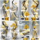 Современный абстрактный холст с синим мраморным рисунком, настенные картины в скандинавском стиле для гостиной, спальни, столовой 6-33