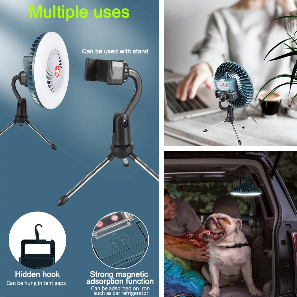 

Hook Live Broadcast Home With Fan USB Rechargeable Air Cooler Magnetic Mini Tent Outdoor Camping Led Light Multifunctional