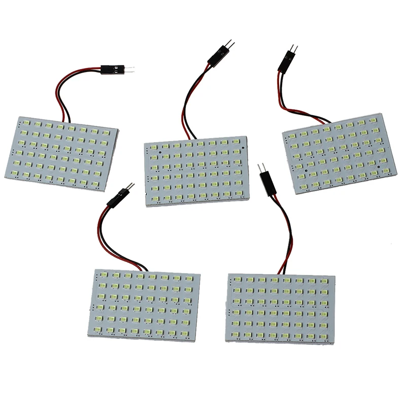 5pcs Car Interior Light Panel 48 SMD LED T10 BA9S Dome Festoon Bulb Adapter 12V White panel | Лампы и освещение
