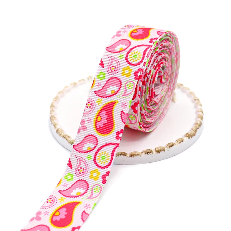 

50 Yards 1" 25MM Flowers Printed Grosgrain Ribbons For Hair Bows DIY Handmade Materials Y2020120201