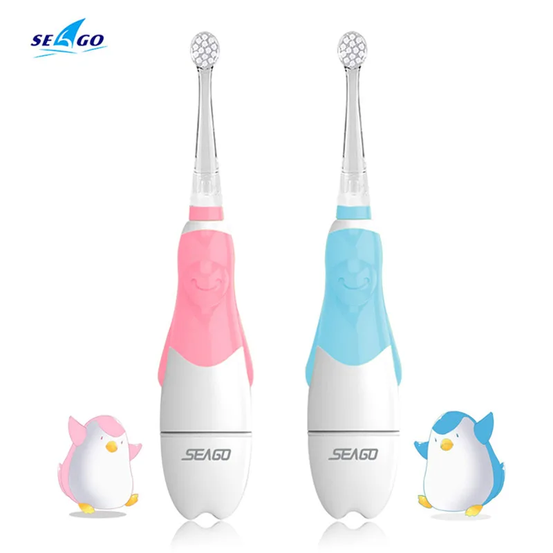 

SEAGO Electric Toothbrush Sonic Vibrate with 2 Mins Timer LED light Tooth Brush IPX7 Waterproof Soft Bristles for Kids Oral Care