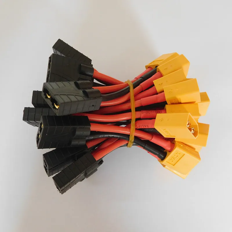 50 шт. Мужской адаптер XT60 на женский разъем TRX Traxxas, 5 см 14AWG силиконовый провод для Zippy Revo Slash LiPo.