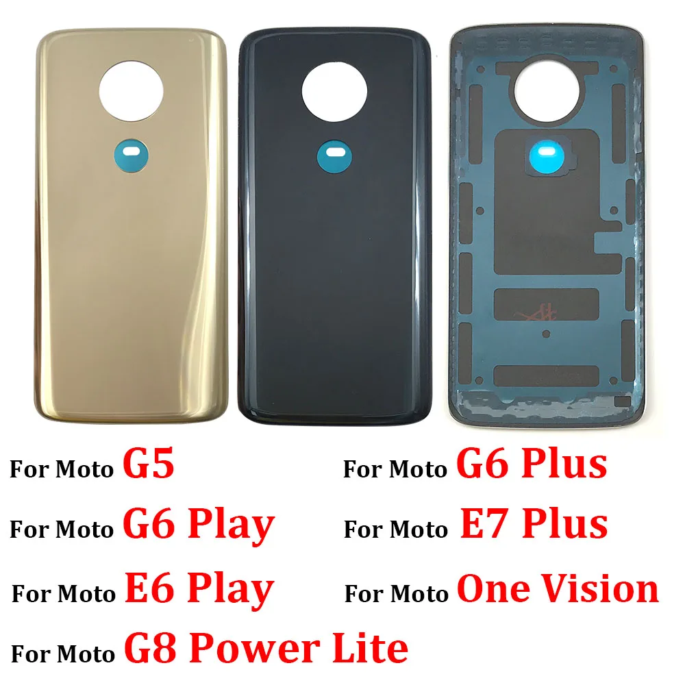 

Battery Rear Back Cover Case Housing For Motorola Moto X4 G5 G6 E6 Play E7 Plus G8 Power Lite One Vision With Adhesive