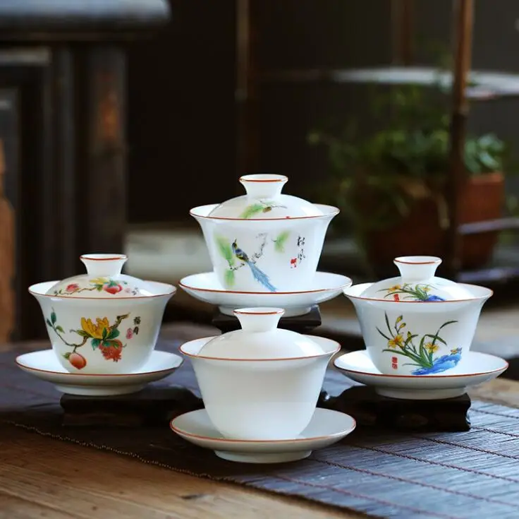 

190 мл чайный набор Gaiwan керамический чайный сервиз фарфор кунг-фу чайная церемония чаша чайный набор принадлежности украшения аксессуары дл...