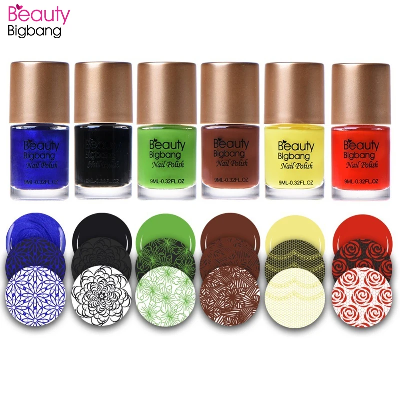 BeautyBigBang 9 мл зеленый стемпинг ногтей покрытие печать лак для пластина для стемпинга для нейл-арта перманентные лаки для ногтей