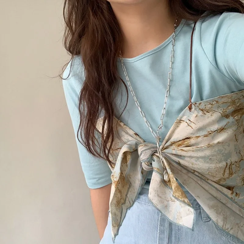 

2021 обновленный женский жилет с принтом и поясом в Корейском стиле