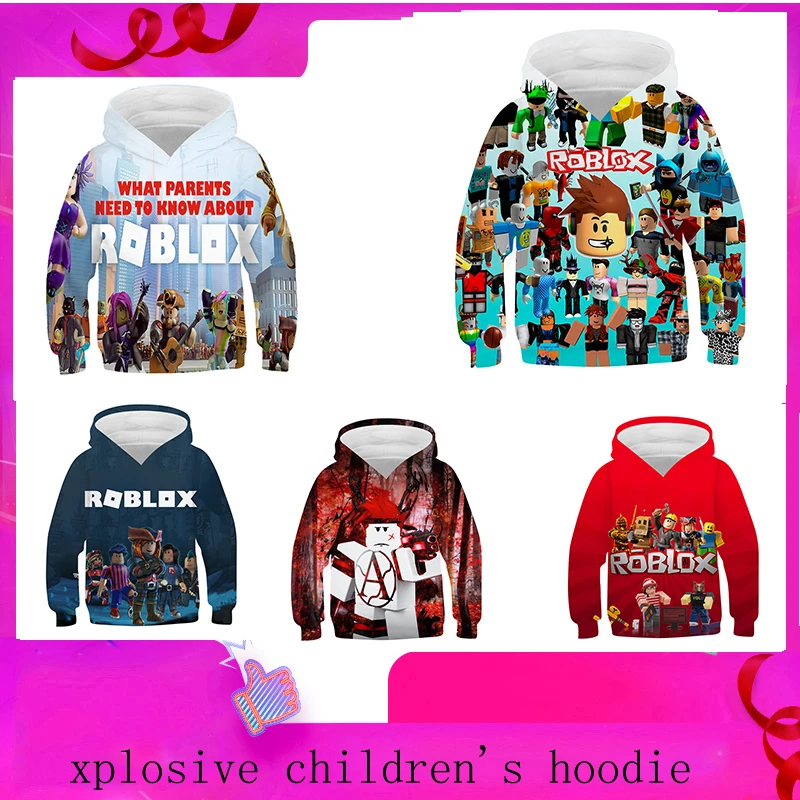 

2021 Spring Children Anime Hoodie Classic Game Robloxing Boy Hoodies GirlSweaters 3D Printed Children Pullover Casual Sweatshirt