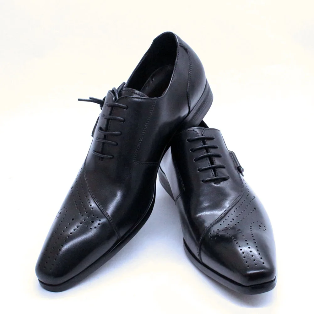 

Туфли-оксфорды мужские из воловьей кожи, роскошные классические туфли ручной работы, на шнуровке, черные, для свадьбы, офиса, повседневные