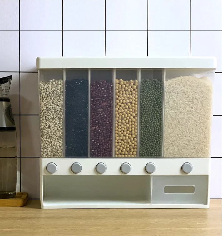 

Household Use Moisture Proof Insect Proof Assorted Grain Tank Multi Functional Partition Seal Container Rice Storage Box 10kg