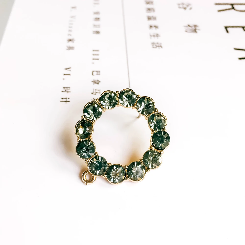 ZEROUP rhinestone crystal KC Позолоченные Круглые серьги-гвоздики аксессуары для ушей компоненты ювелирных изделий Diy материал ручной работы 4 шт - Цвет: KP809-2