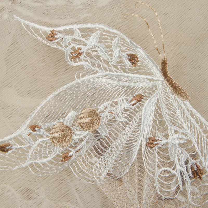 130 см X1Y сетчатая ткань кружевная Вышивка Бабочка для детской юбки Фата