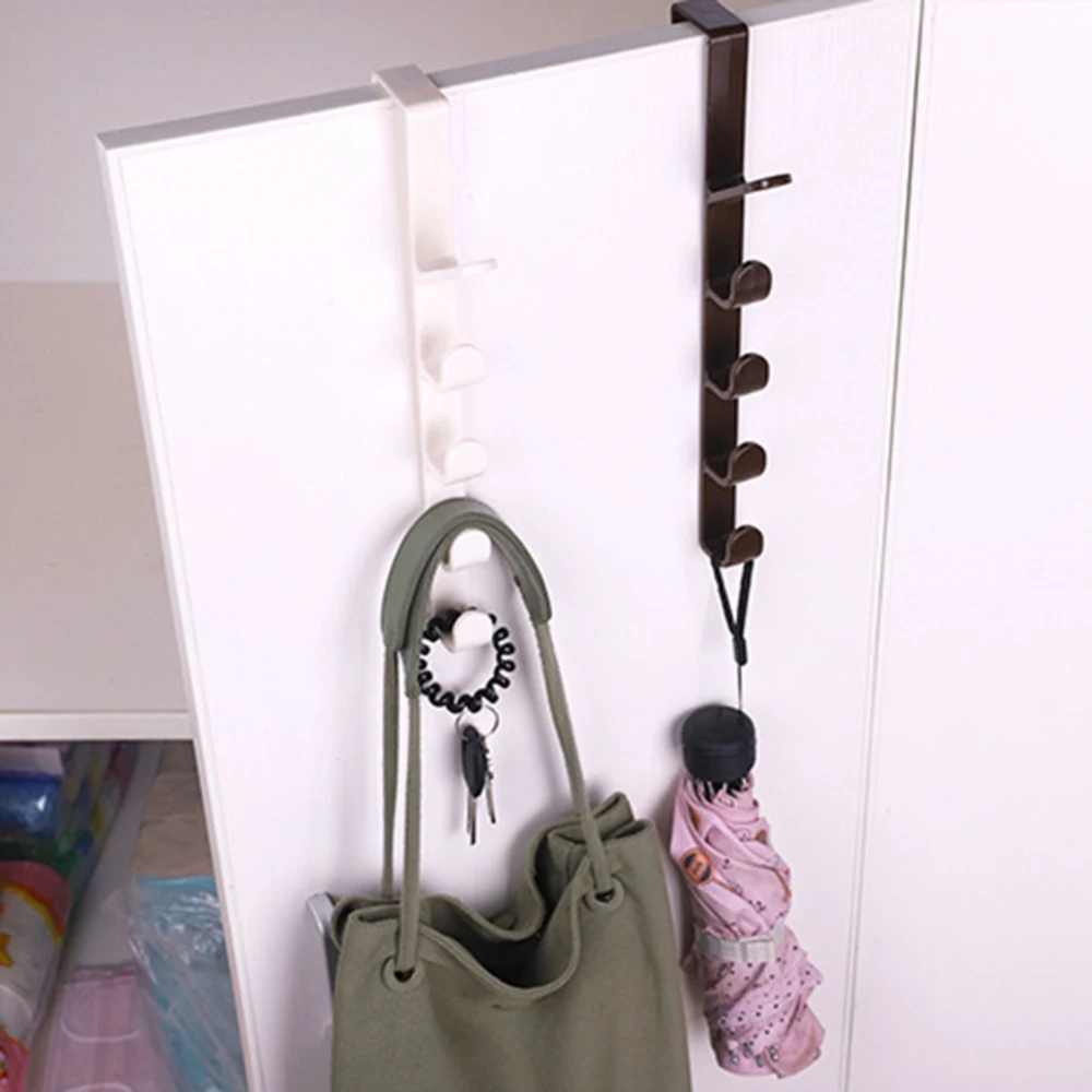

Plastic Home Storage Organization Hooks Rails Bedroom Door Hanger Clothes Hanging Rack Holder Bags Towel Hooks