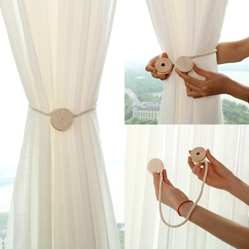 

1Pc Magnetic Curtain Tieback High Quality Holder Hook Buckle Clip Pretty Modern Polyester Decorative Home Accessorie