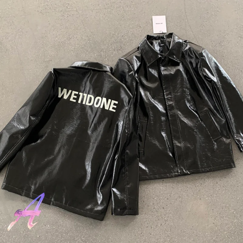 

We11done Jacket Fashion Color-changing Reflective Letters Welldone Coat Men Women Leather Windproof Jackets