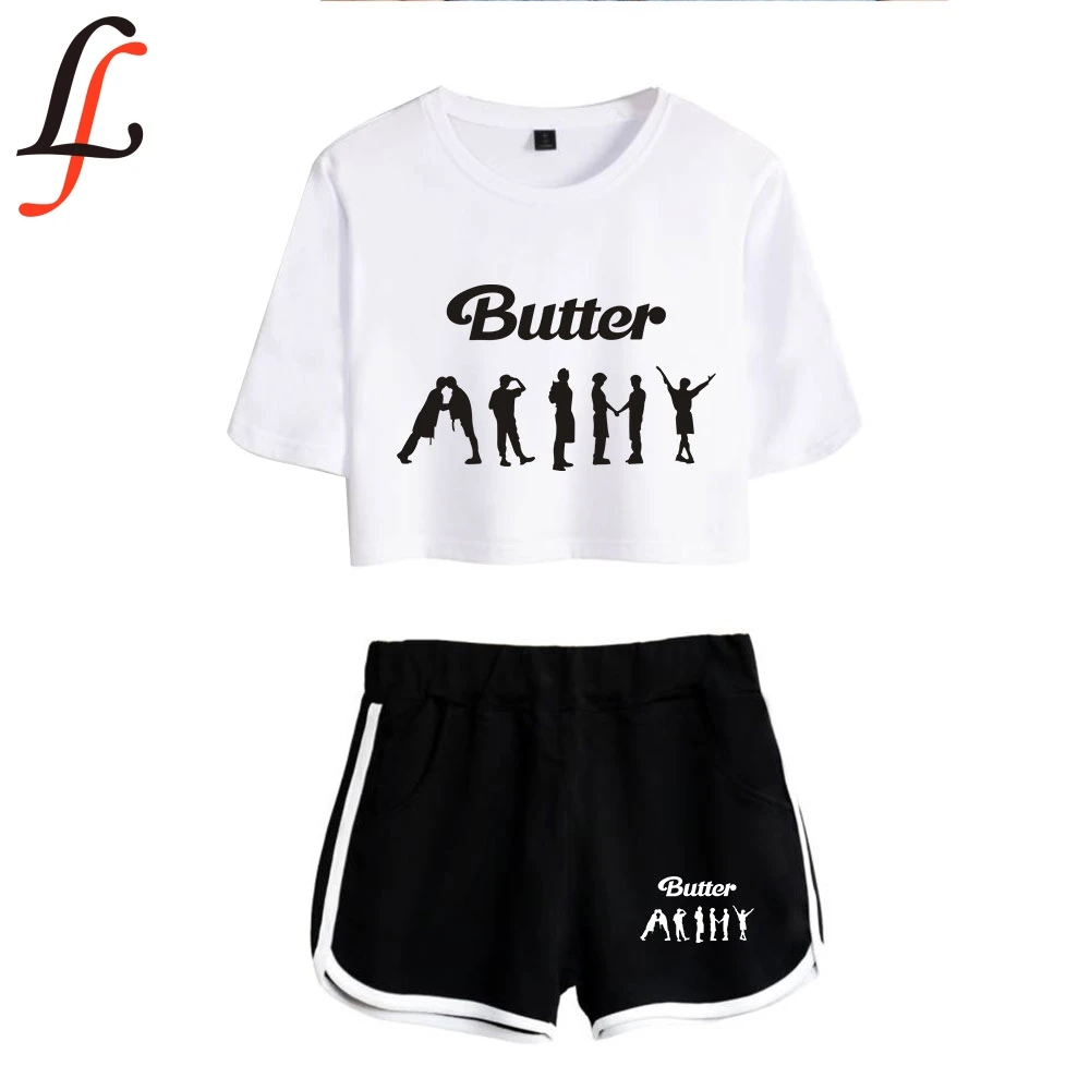 

Женский тренировочный костюм с динамитным альбуном, соблазнительный хлопковый комплект из двух предметов в стиле K-Pop