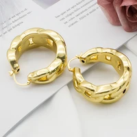 fashion earrings trend 2021 women 24k dubai gold plated hoop earrings statement hollow out jewelry accessories for party wedding