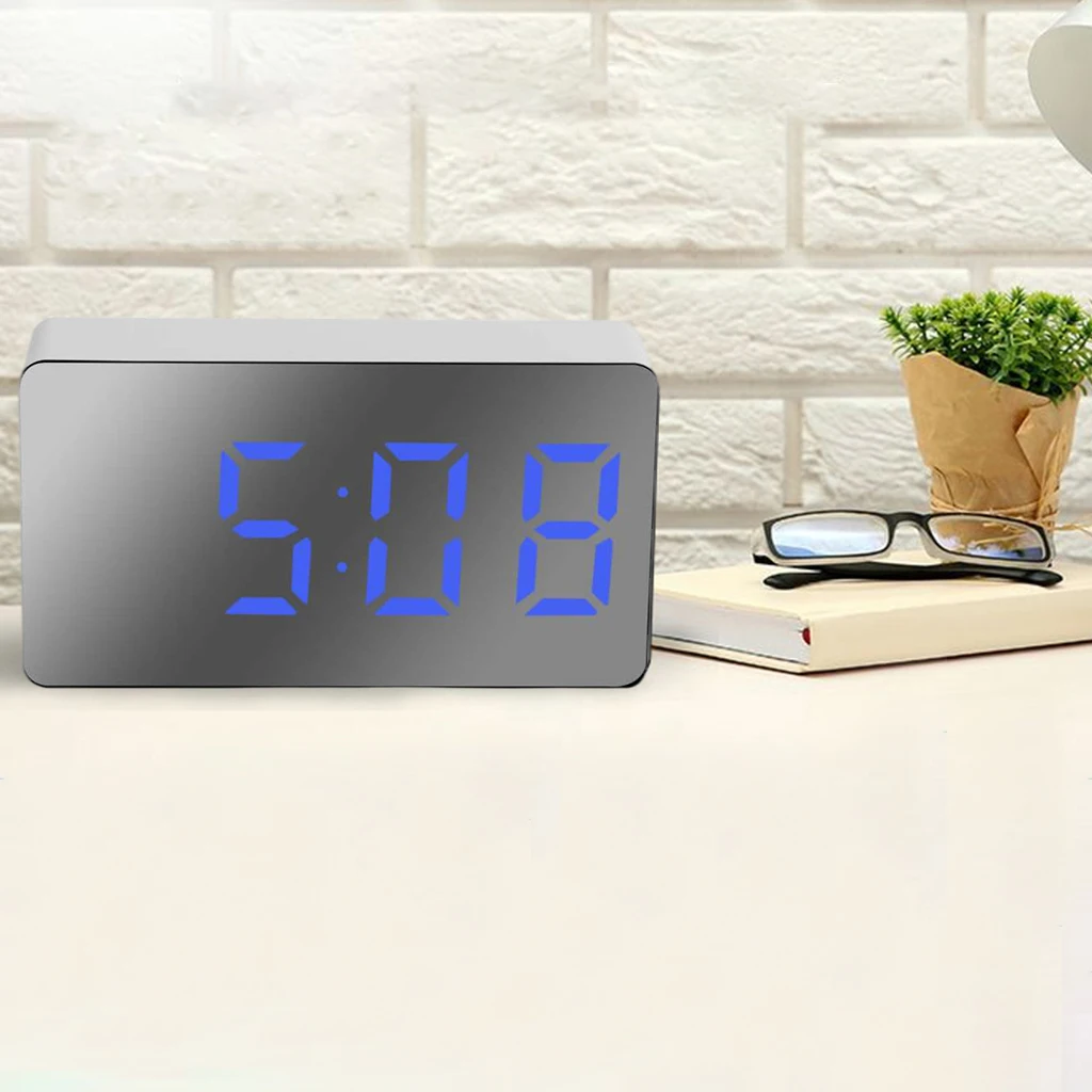 Большой цифровой будильник с функцией повтора часы для спальни прикроватные 3