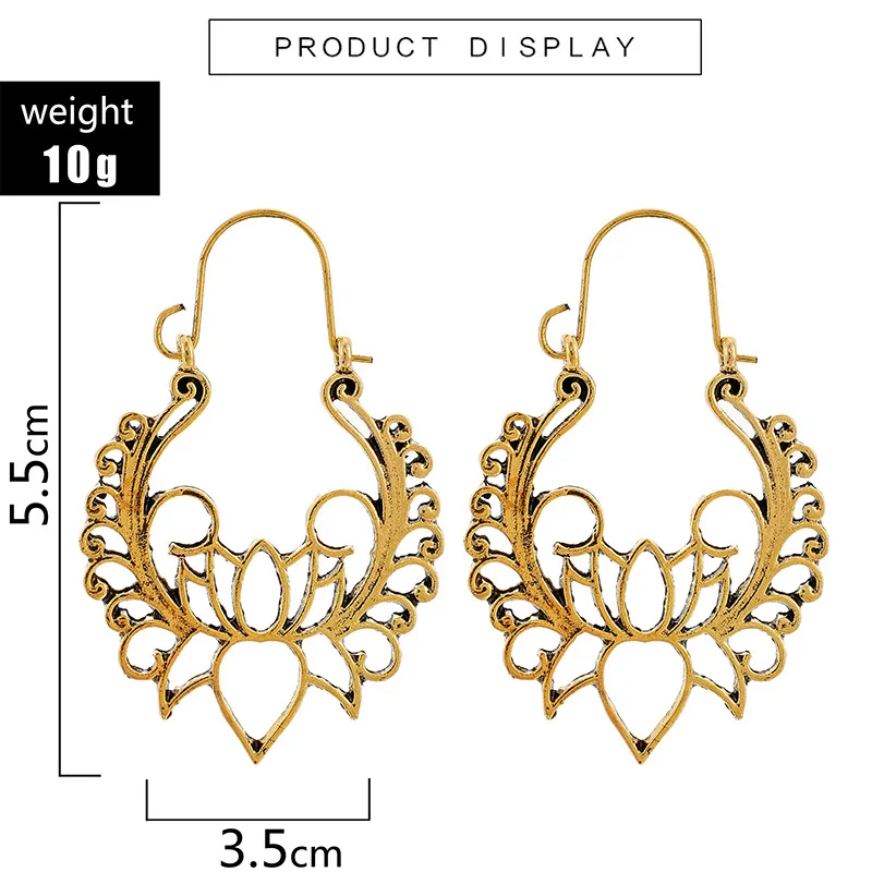 Серьги-подвески docona в богемном стиле с цветком лотоса для женщин и девушек