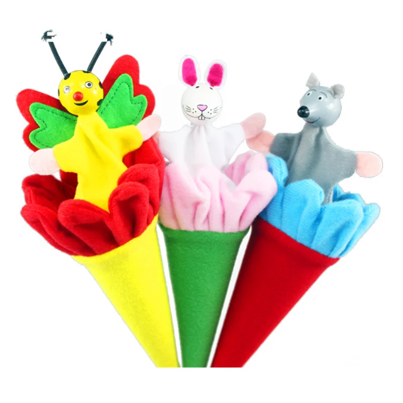 6PCs Wooden Toys Cartoon Animals Pop Up Puppets Telescopic Stick Rods Doll Kids Children Baby Funny | Игрушки и хобби