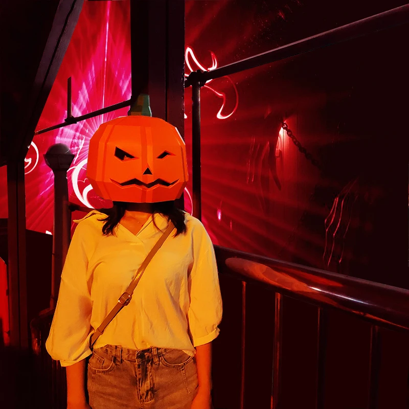 3D Бумажная форма маска на голову тыквы головной убор бумажная карточка сделай