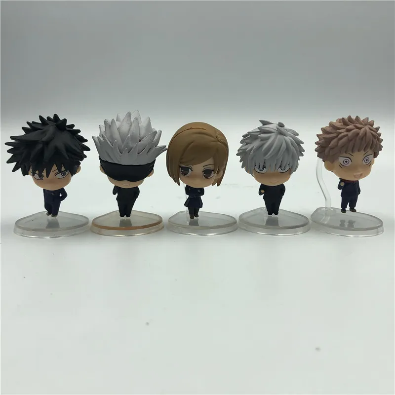 

jujutsu kaisen figurine cute Gojo Satoru Itadori Yuji Fushiguro Megumi Kugisaki Nobara PVC anime action figure 5pc/set