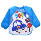 Детские нагрудники с длинным рукавом для мальчиков и девочек, водонепроницаемый комбинезон для кормления обедом, многоразовый трикотажный слюнявчик, Одежда для новорожденных, малышей, детей