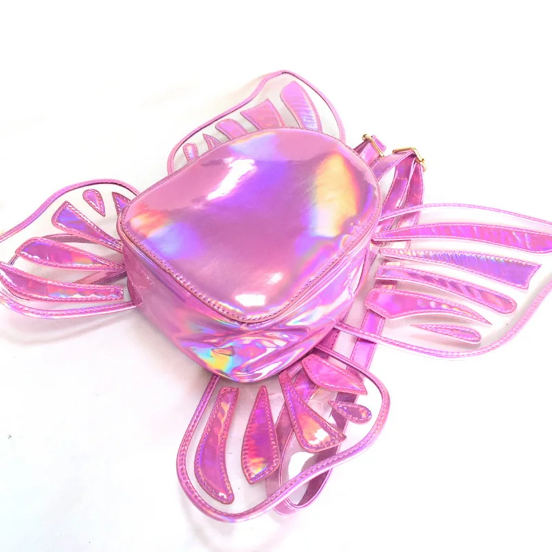 Детские школьные ранцы для девочек рюкзаки с голографическим Рисунком бабочки