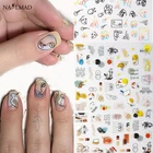 3d наклейки для ногтей, абстрактные тропические листья, 1 шт.