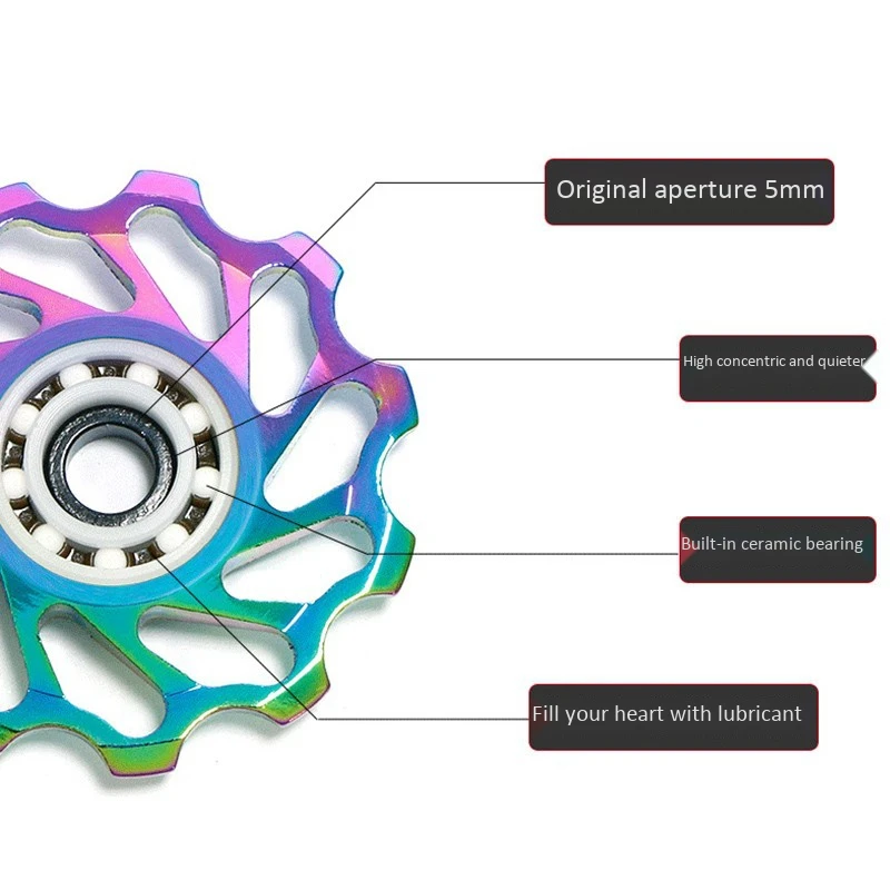 

MEIJUN Colorful Bike Rear Derailleur Pulley Aluminum Alloy Rear Derailleur 11T Guide for Mountain Bike
