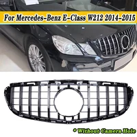 GT Grill Front Racing Bumper Grille Upper Facelift Grill Grille For Mercedes Benz E-Class W212 2014 2015 4 Doors Black Chrome