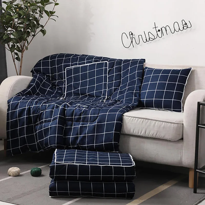 Кондиционер одеяло мягкое дышащее s подушка в клетку для стула 2 1 Одеяло Подушка