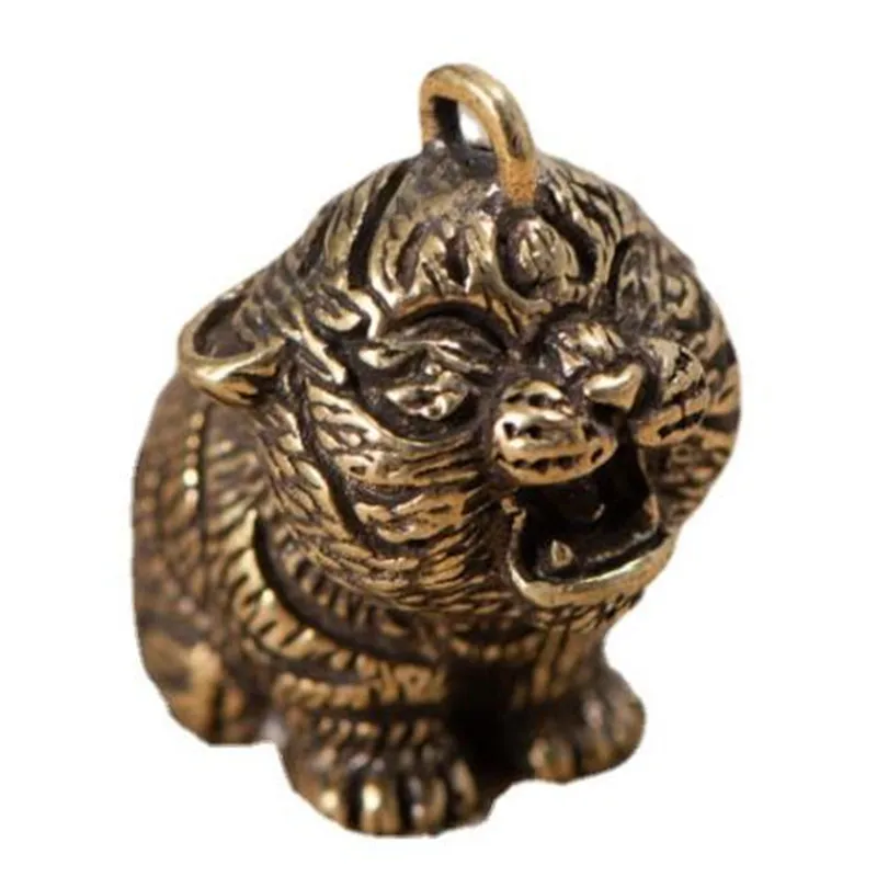 

3D Mini Smile Tiger Casting Animal Figurine Retro Metal Sculpture Home Office Room Desktop Decoration Collect Ornaments Gifts