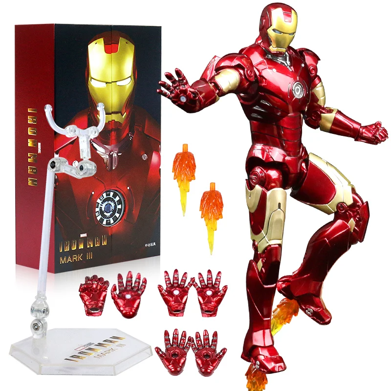 

Marvel Iron Man Disney Classic MK1 MK2 MK3 MK4 MK5 MK6 MK7 Gift box Action Figure Avengers Tony Stark Legends ZD Toys Doll Model