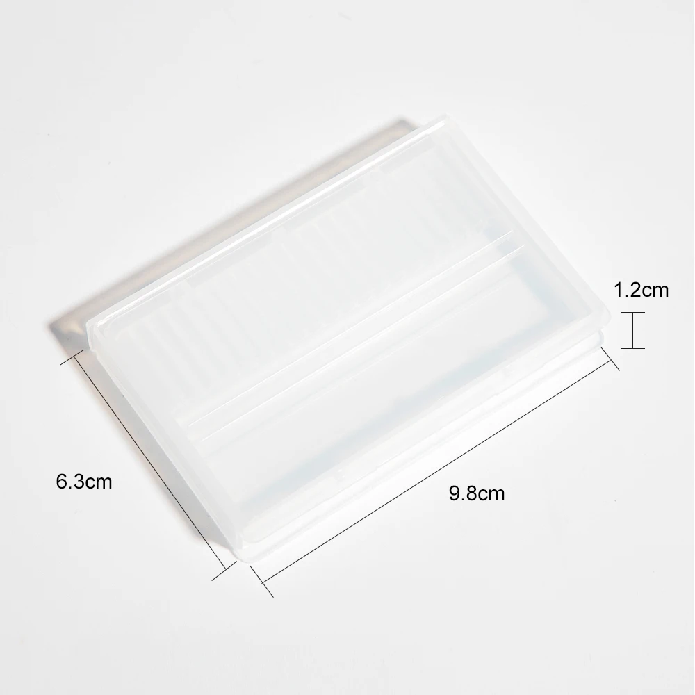 14 слотов прозрачные сверла для ногтей щетка пластиковая коробка хранения