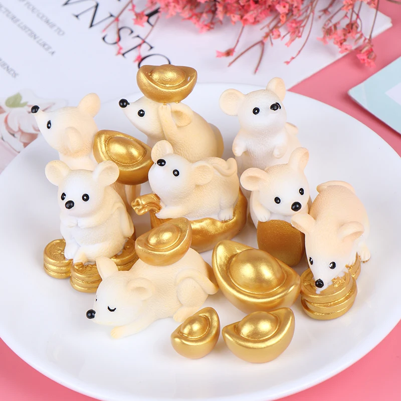 Китайский год мыши счастливый желтый деньги Фортуна милое украшение в виде мышек