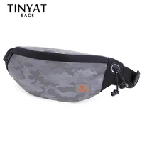 TINYAT Mens Waist Bag Net Polyester Fanny Bag Camouflage Male Belt Bag Pack Night Glow Phone Money Bag Banana bag hip Bag