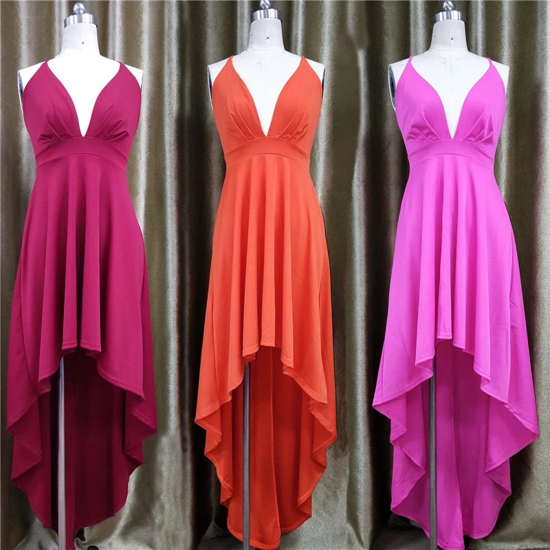 

2020 summer new large size women dresses Suspender dress long swing dress sexy slim dress female FC28