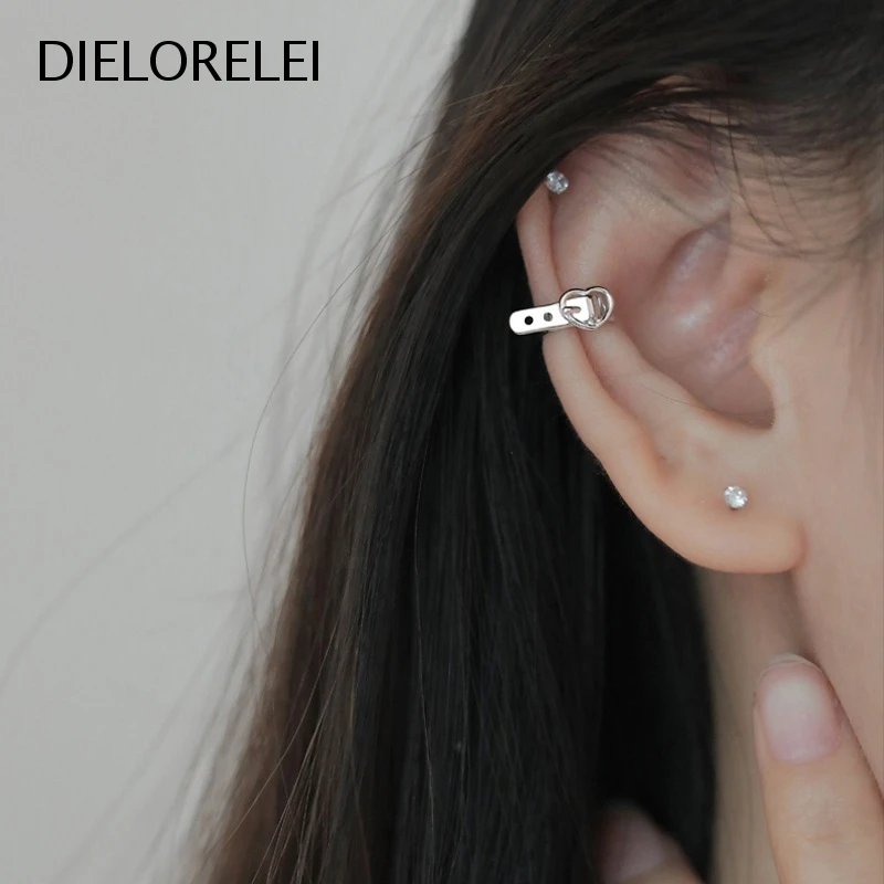 

DIELORELEI Prevent Allergy 925 Sterling Silver No Pierced Clip-on Earrings Style Niche For Women Simple Prevent Allergy Jewelry