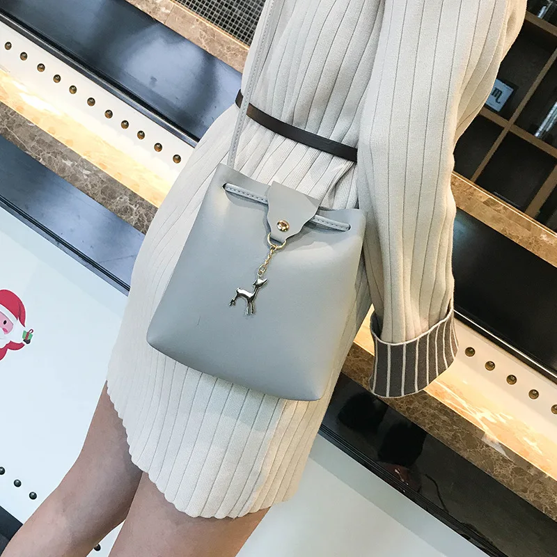 

Fashion PU Leather Mini Shoulder Bag Fawn Crossbody Messenger Handbag Purse Clutch Bag Solid Crossbody Bags for Women