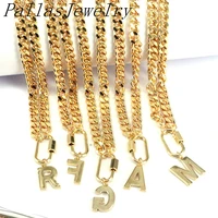 5pcs a z initial letter necklace chocker fashion jewelry for women letter beads necklace men women gold color metal