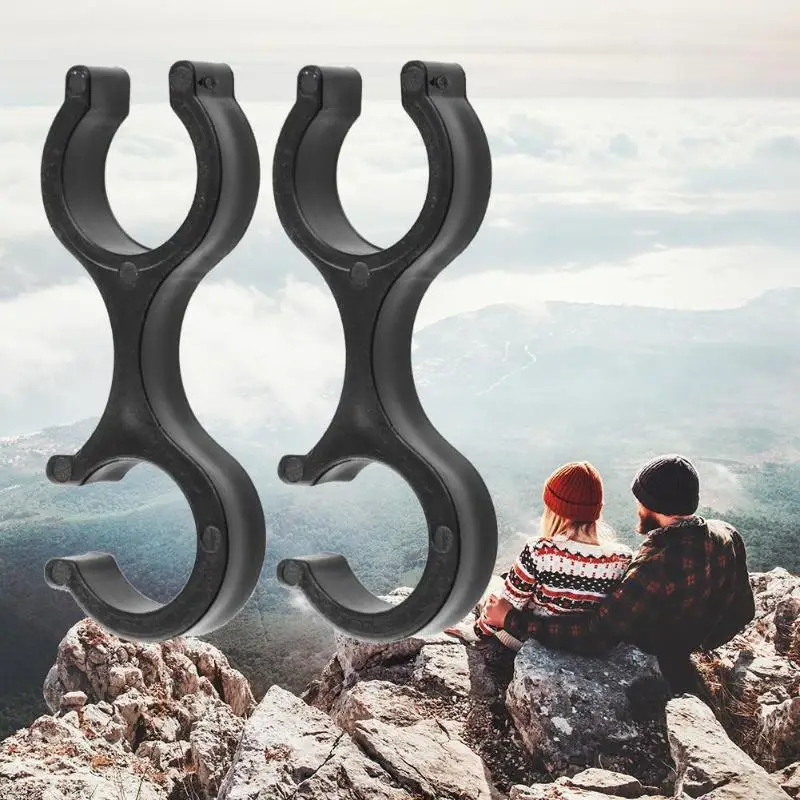 Портативная трость для трекинга 8 форм зажим аксессуар черный|Трекинговые палки|