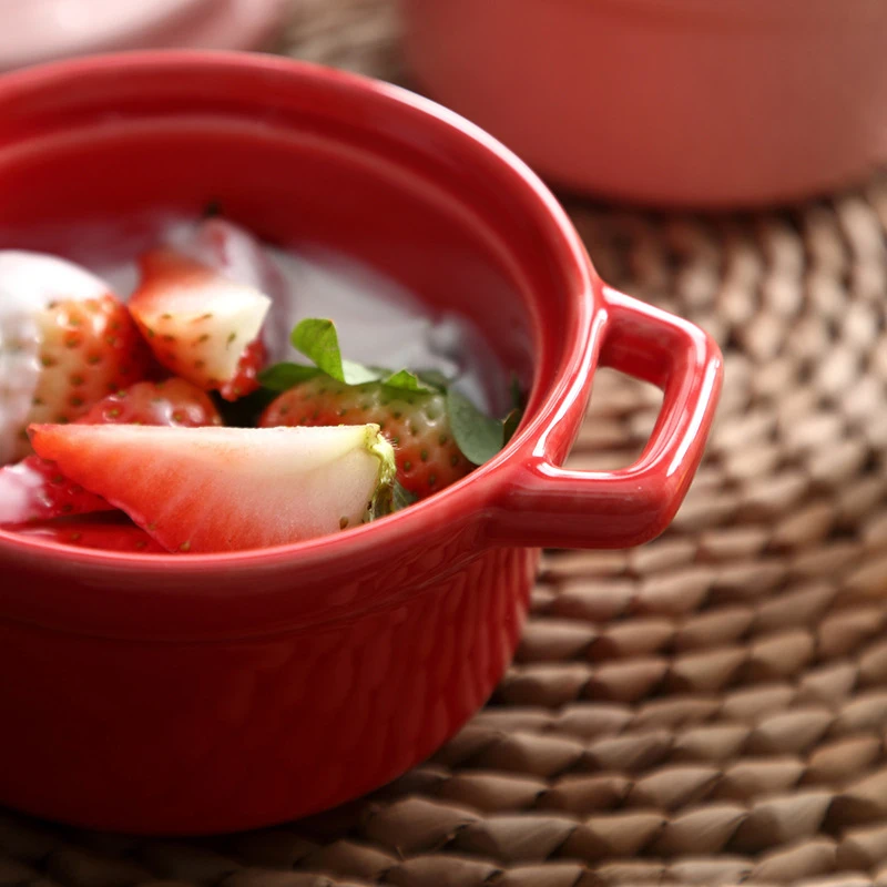 Скандинавские керамические миски для супа с ручкой крышкой выпечки десерт