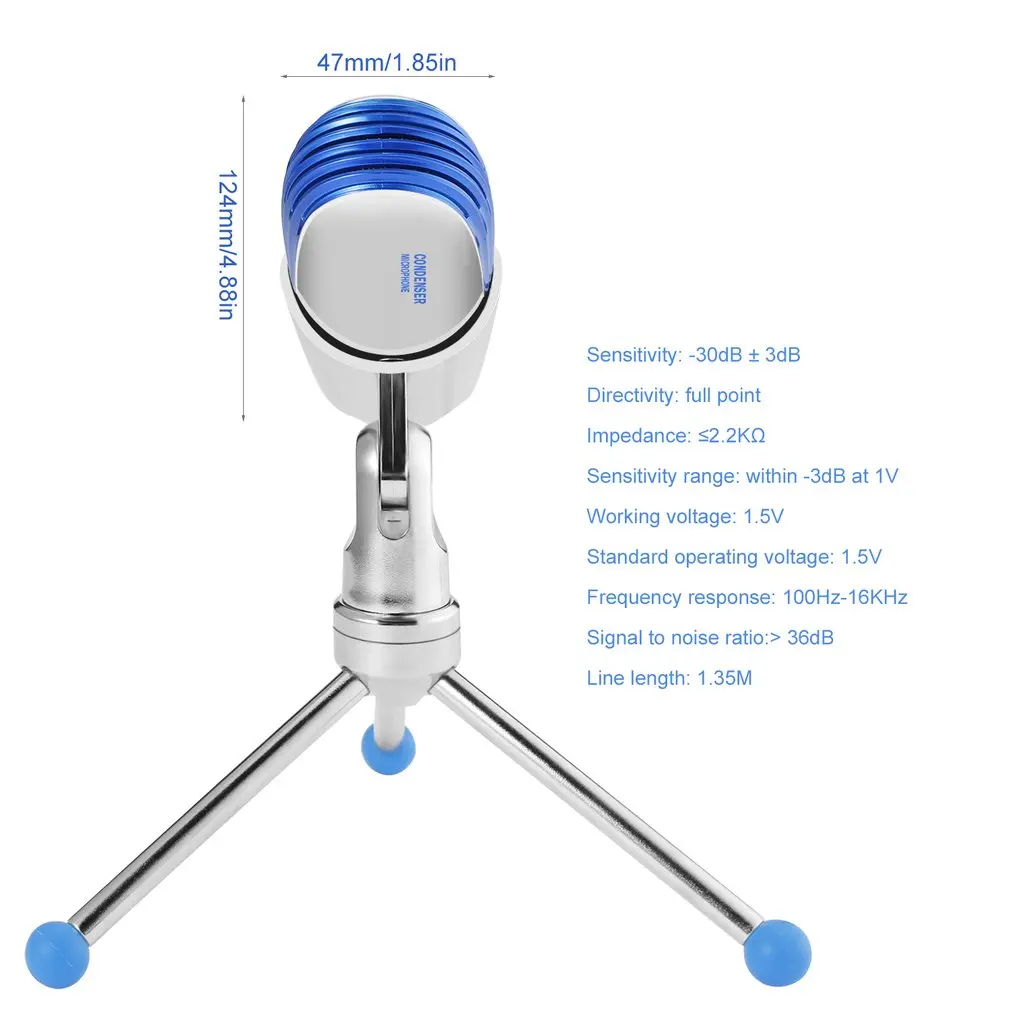 

Mic KTV Mini Microphone For Cell Phone Portable 3.5mm Stereo Studio Laptop PC Desktop for Video Chatting Singing