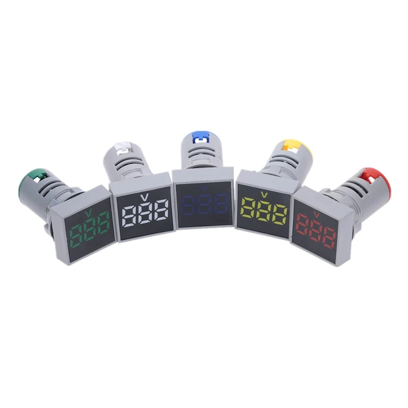 22MM AC 12-500V AD101-22VMS Voltmeter Square Panel LED Digital Voltage Meter Indicator Light LED Display Electric Components