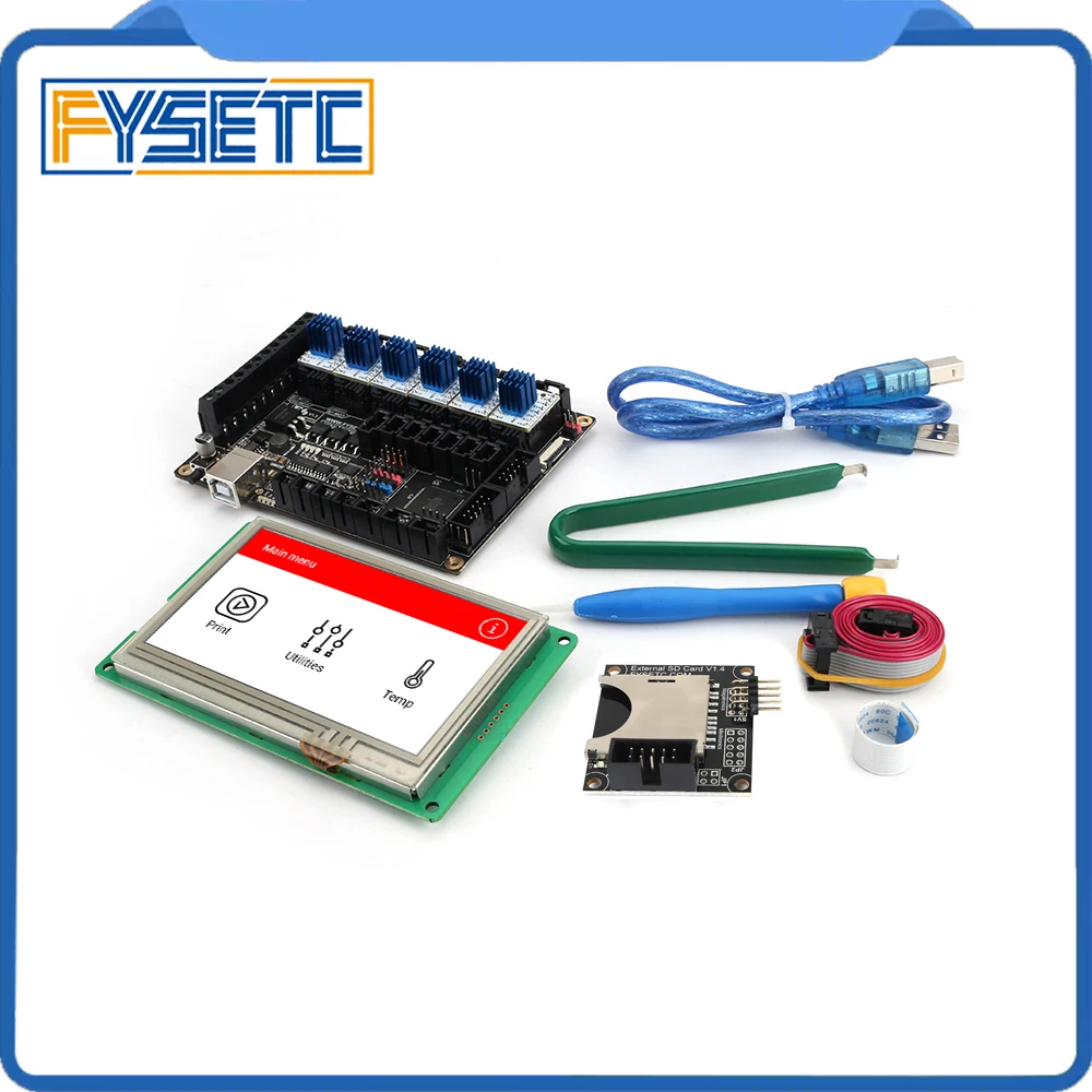 Материнская плата все в одном FYSETC F6 V1.3 + сенсорный экран 4 3 дюйма с SD ридером 6 шт.