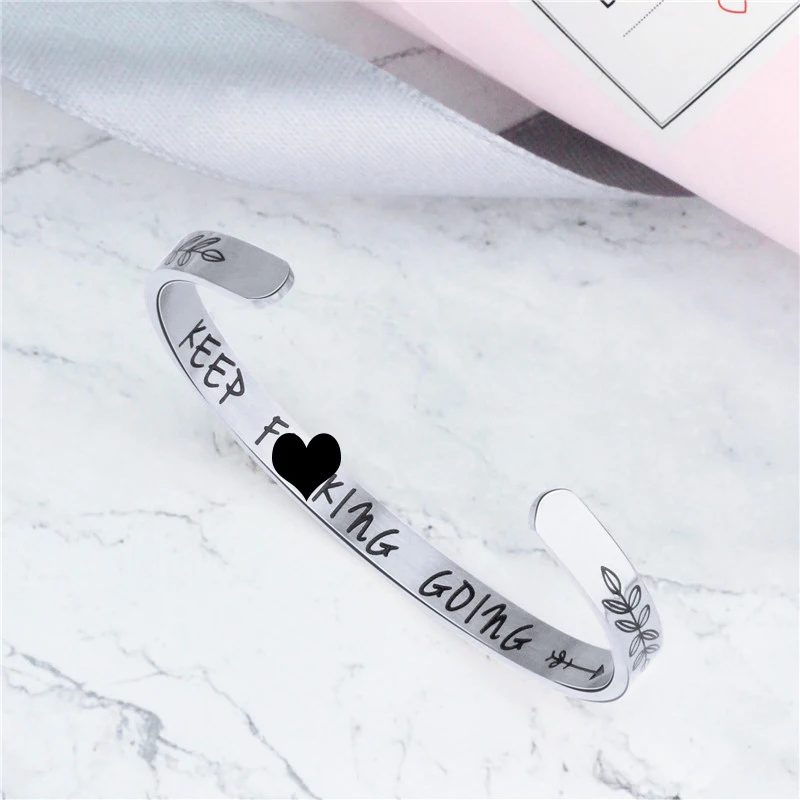 Мужские и женские трендовые вдохновляющие браслеты-манжеты мотивационный